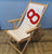 Holzliegestuhl und recyceltes Segel, hergestellt in Frankreich