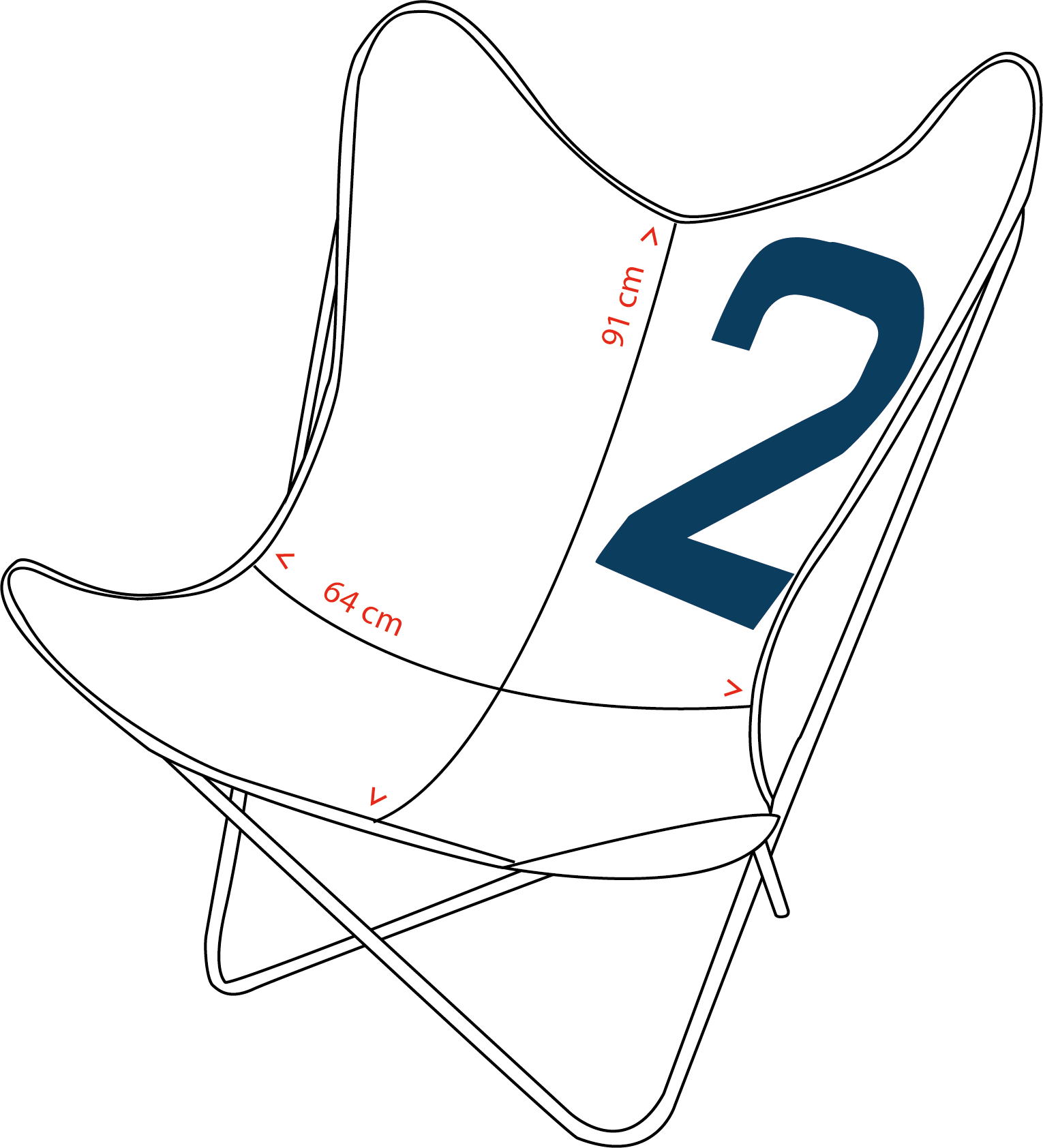 Canvas for AA Buterfly armchair made of recycled boat sail