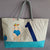 large sail bag painted by cécile colombo in boat sail made in france