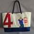 Large Navy tote bag "Couple of bathers" Cécile Colombo