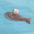 Sardine keyring in recycled sailcloth in sailcloth made in france