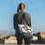 bag recycled sailboat shoulder strap Maud medium Blacky in sailboat made in france