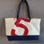 Recycled boat sail tote bag made in france