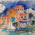 Peinture sur voile réalisé par Cécile Colombo en voile de bateau made in france