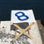 Wooden stool and recycled boat sail made in france